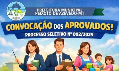 Educação Peixotense convoca aprovados em Concurso Público 002 de 2025