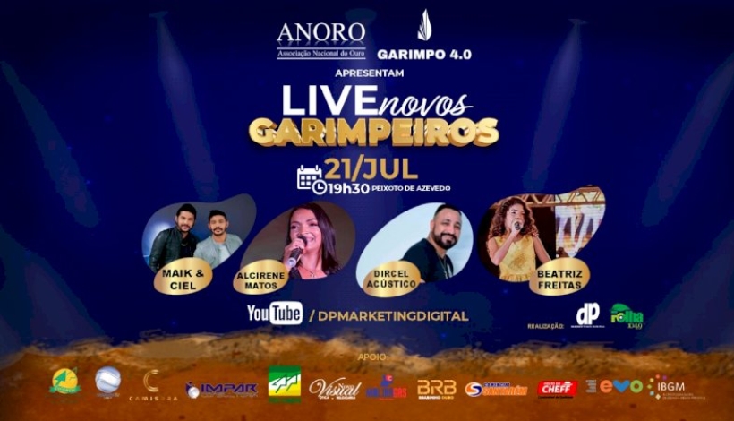 É hoje: Live Novos Garimpeiros diretamente de Peixoto de Azevedo