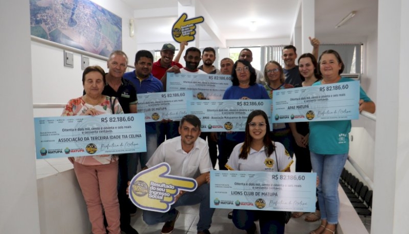 Prefeito faz repasse de quase Meio Milhão para entidades Matupaenses