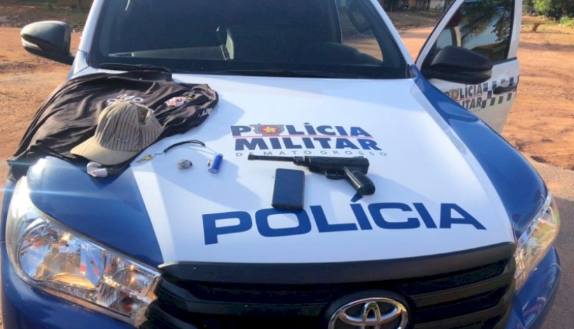 Homem foi preso pela PM portando ilegalmente arma de fogo em Guarantã do Norte