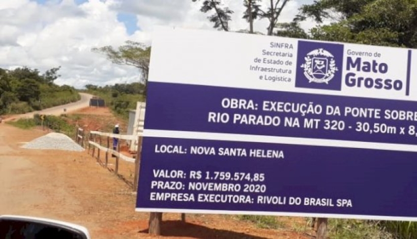 Governador atende pleito de Prefeita e empreiteira irá construir a Ponte do Rio Parado na MT-320