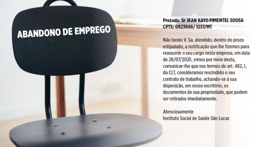 Aviso de Rescisão Contratual - Instituto São Lucas