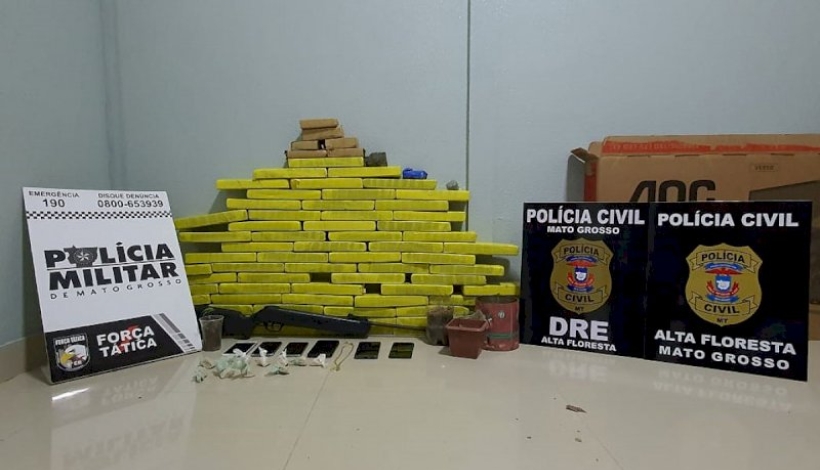 Alta Floresta: operação conjunta resulta na apreensão de mais de 50 quilos de drogas pertencentes a facção criminosa