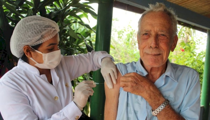 Idosos do Distrito União do Norte são vacinados contra COVID-19