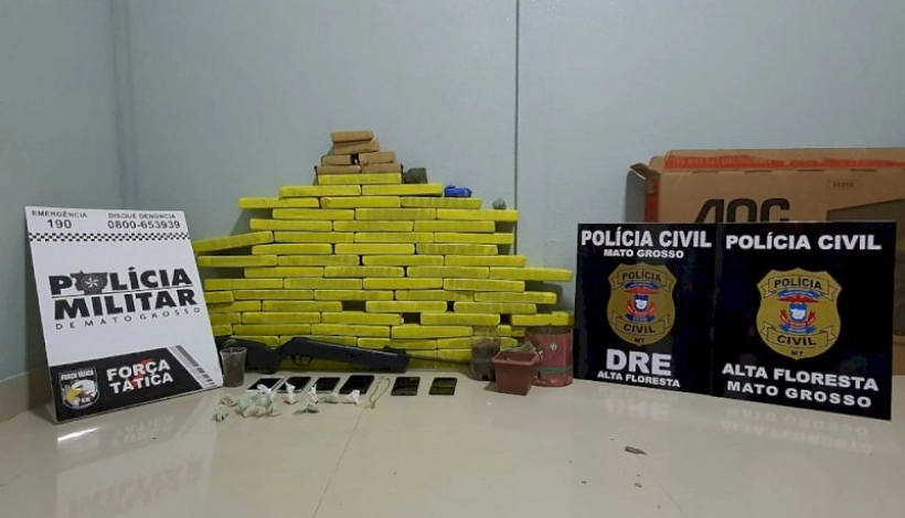 Alta Floresta: operação conjunta resulta na apreensão de mais de 50 quilos de drogas pertencentes a facção criminosa