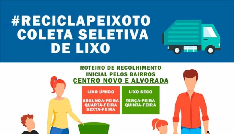 Recicla Peixoto - Iniciado serviço de Coleta Seletiva de Lixo