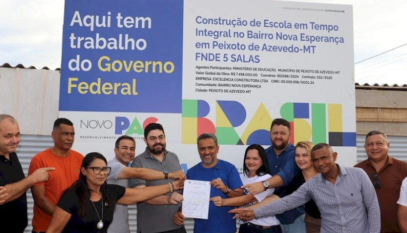 Lançada obra da Escola Municipal em Tempo Integral em Peixoto de Azevedo